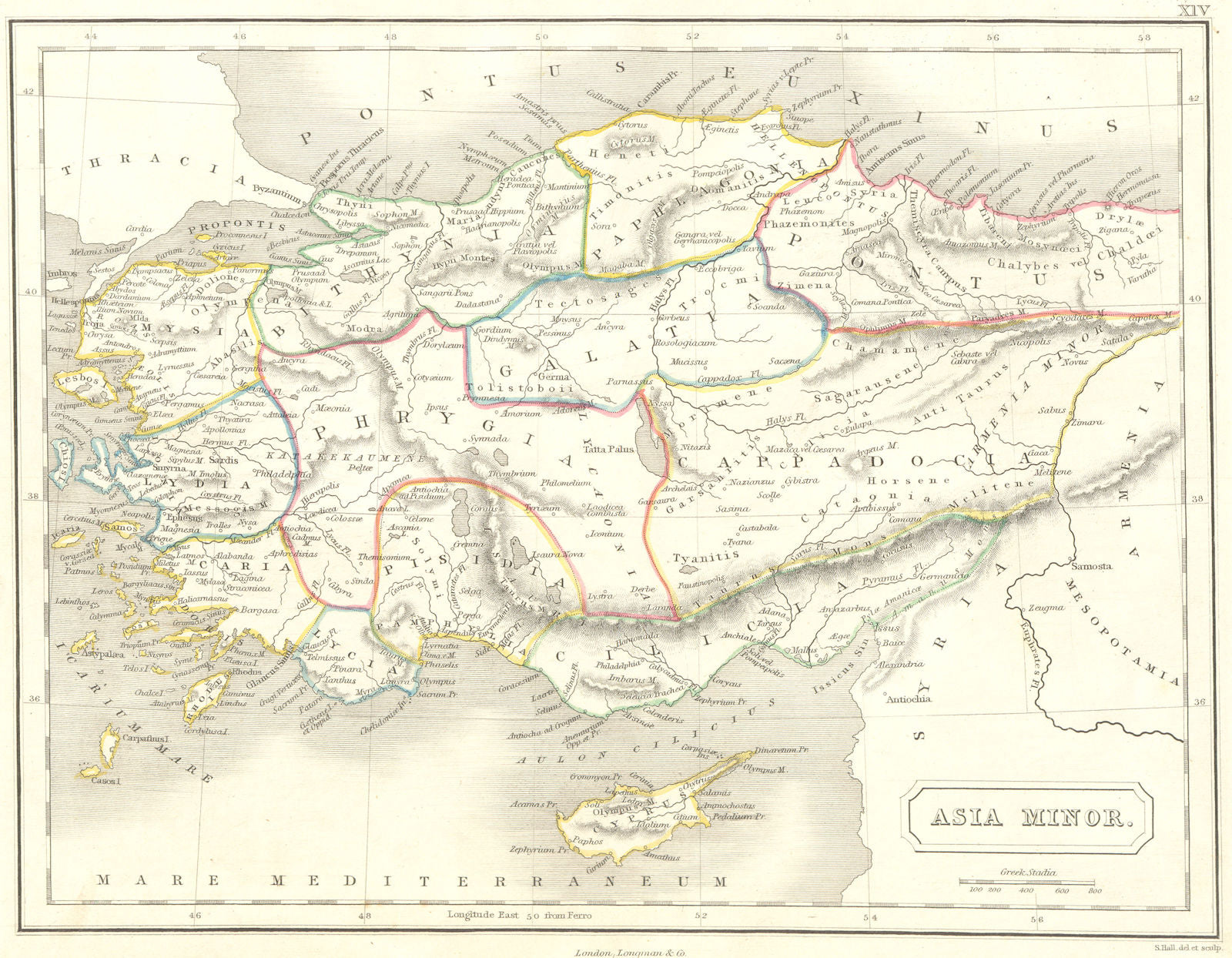 TURKEY. Asia Minor 1847 old antique vintage map plan chart